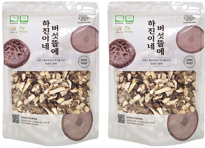 하진이네버섯뜰에 무농약 건조 표고버섯 큐브, 100g, 2개