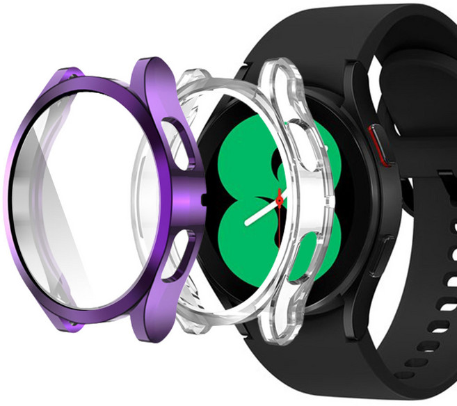 루아르모 갤럭시워치 TPU 액정보호 풀커버 케이스 2p, 퍼플, 투명