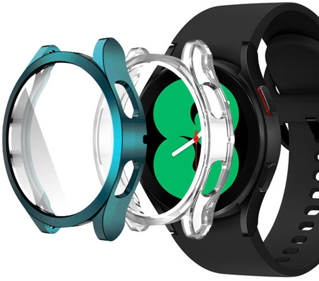 루아르모 갤럭시워치 TPU 액정보호 풀커버 케이스 2p, 청색, 투명