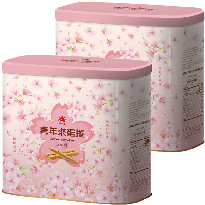 喜年來 蛋捲禮盒 芝麻口味, 512g, 2盒