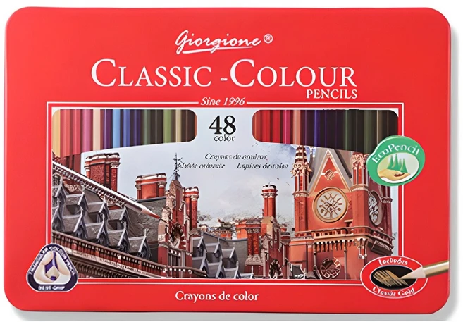 조르조네 클래식 삼각 그립 유성 색연필, 48색, 1세트 - 쿠팡