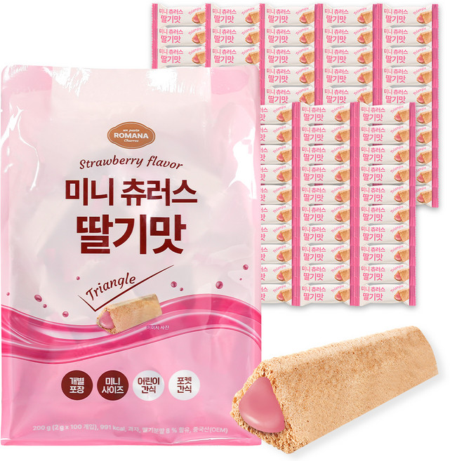 로마나 미니 츄러스 딸기맛, 1개, 200g