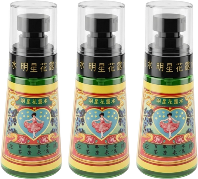 明星花露水 隨身小噴瓶, 小號噴式, 60ml, 3瓶