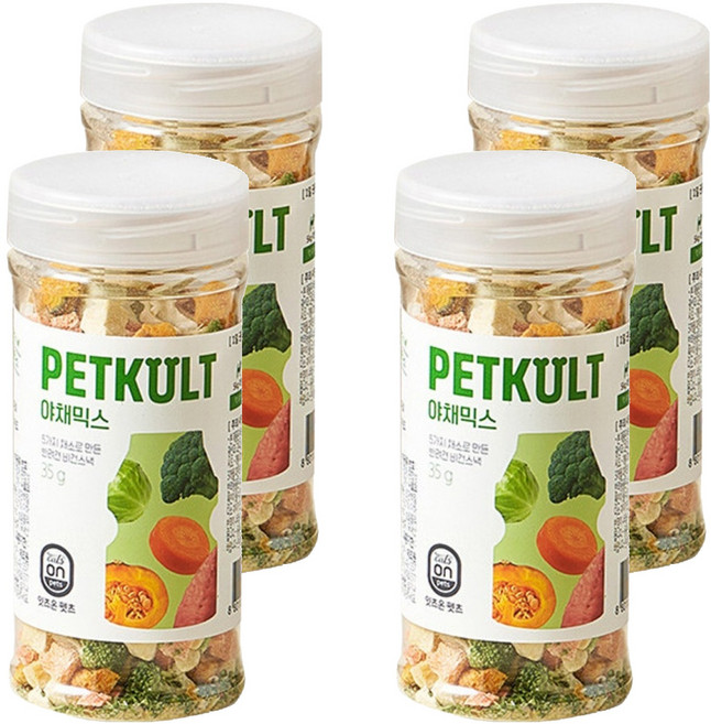 펫쿠르트 강아지 야채믹스 수제 동결건조간식, 혼합맛(고구마/단호박/당근/방울양배추/브로콜리), 35g, 4개