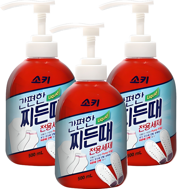 소키 간편한 찌든때 전용 세제, 500ml, 3개