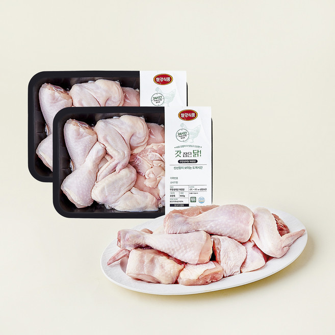 무항생제 인증 갓잡은 닭 볶음탕용 (냉장), 900g, 2개