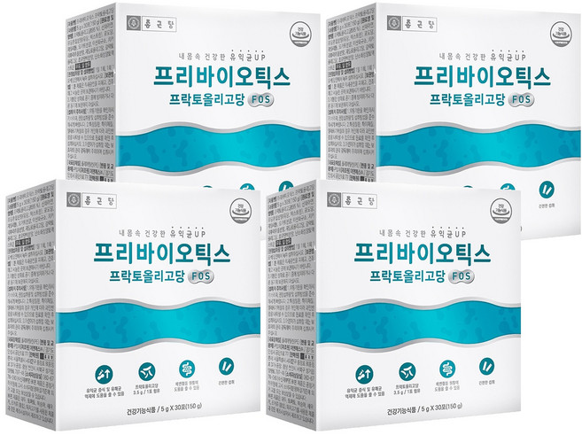 종근당 프리바이오틱스 프락토올리고당 FOS, 150g, 4개