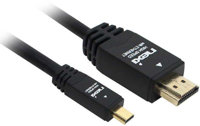 넥시 MICRO HDMI to HDMI 케이블, NX-HD14020-MICRO, 혼합색상