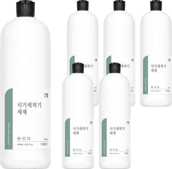 살림백서 식기세척기 세제 액상형, 1L, 6개