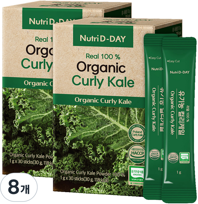Nutri D-DAY Real 有機羽衣甘藍 30入, 30g, 8個