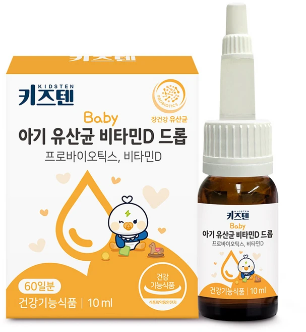 키즈텐 아기 유산균 비타민D 드롭, 10ml, 1개 - 쿠팡