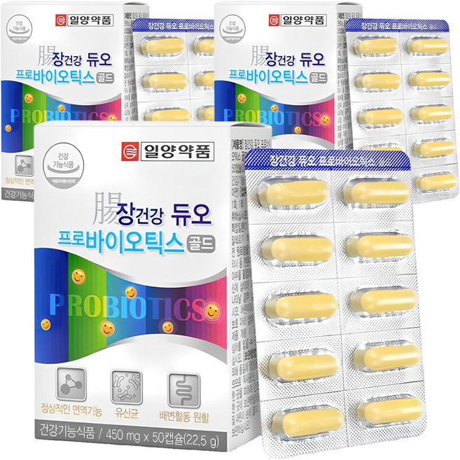 일양약품 장건강 듀오 프로바이오틱스 골드, 50정, 3개