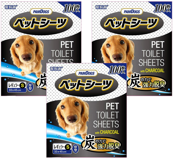 PAMDOGS 幫狗適 寵物竹炭尿布 厚型, 3包, 100片