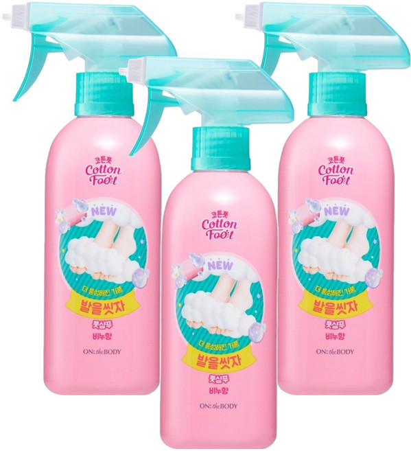 온더바디 코튼풋 발을 씻자 풋샴푸 비누향, 1개입, 3개, 385ml