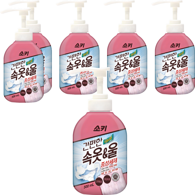 소키 간편한 속옷 울 중성세제 본품, 500ml, 6개