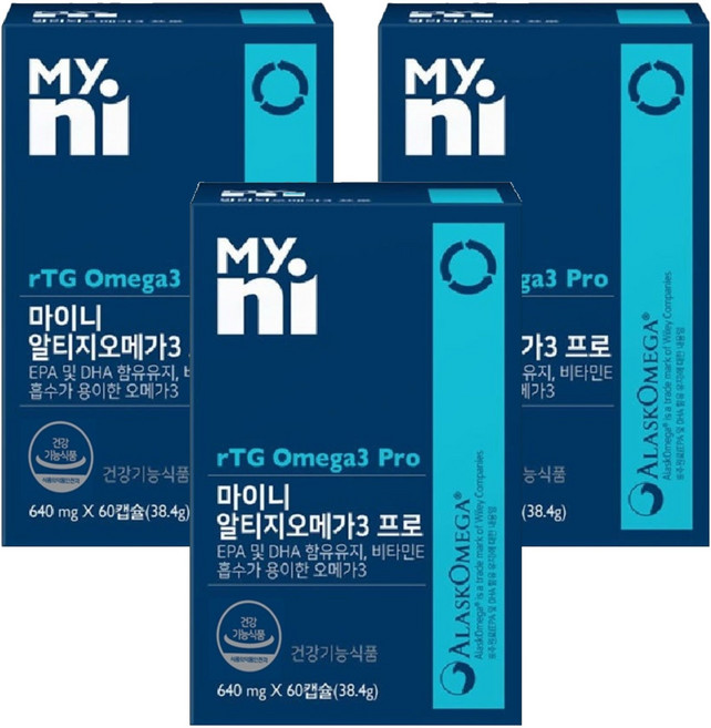 마이니 알티지 오메가3, 60정, 3개