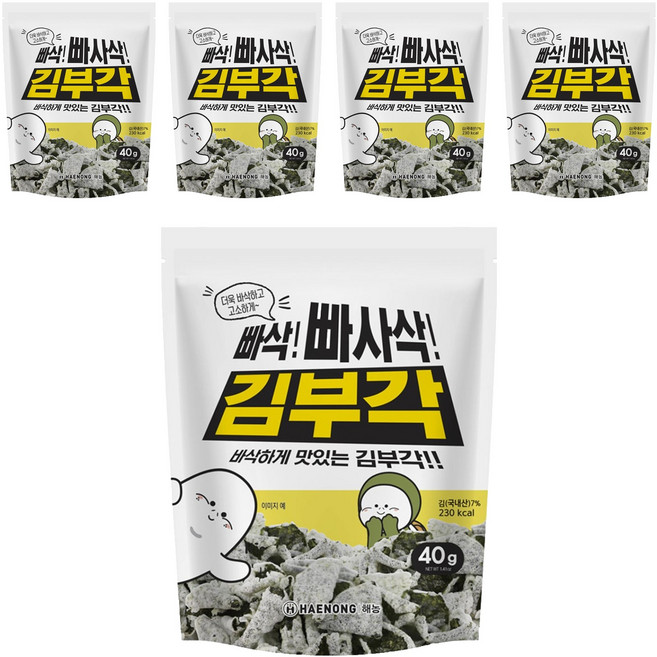 해농 빠삭빠사삭 김부각, 40g, 5개