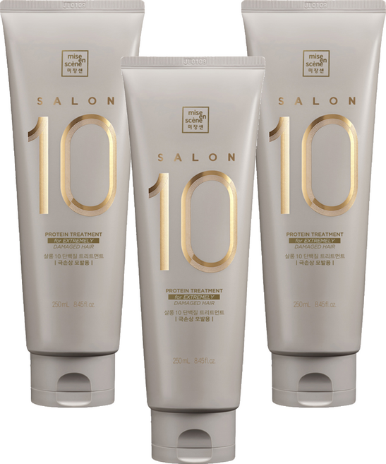 미쟝센 살롱 10 헤어트리트먼트 극손상모발용, 250ml, 3개