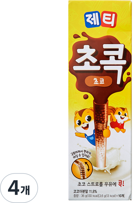 제티 초콕, 3.6g, 10개입, 4개