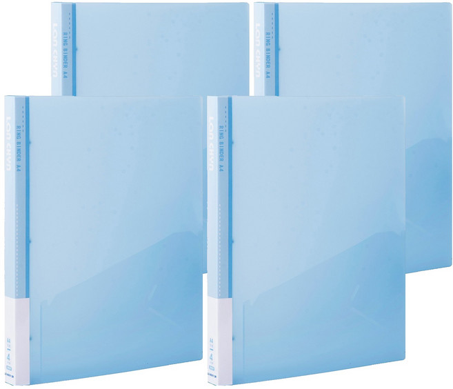 Lan CHYn 連勤牌文具 PP果凍色系四孔3/4吋圓型夾 小背寬, 藍色, 4個