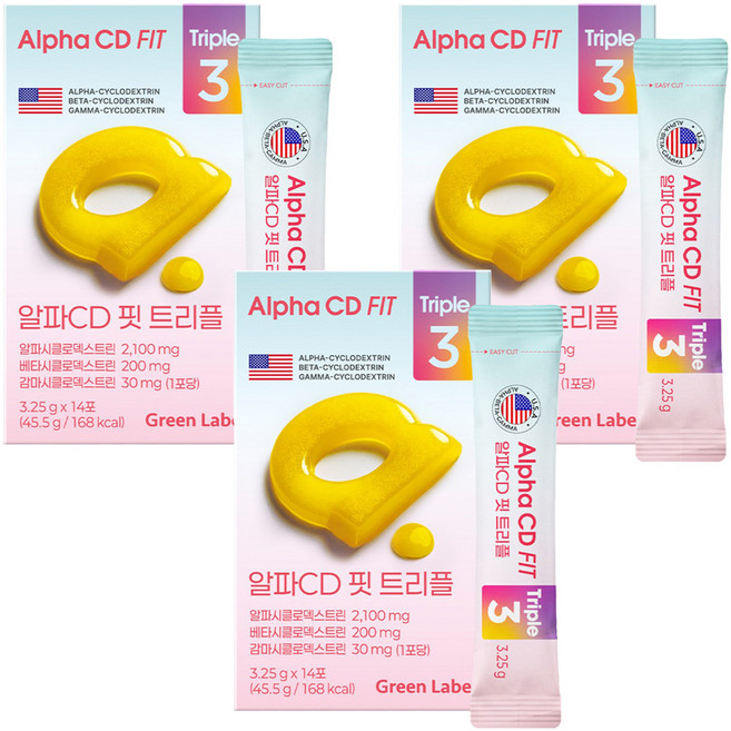 GC녹십자웰빙 알파CD 핏 트리플 14p, 45.5g, 3개