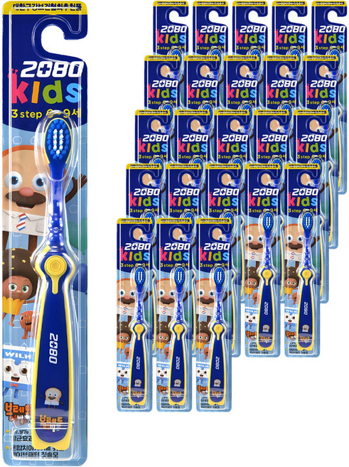 2080 키즈 3스텝 칫솔, 혼합색상, 1개입, 24개