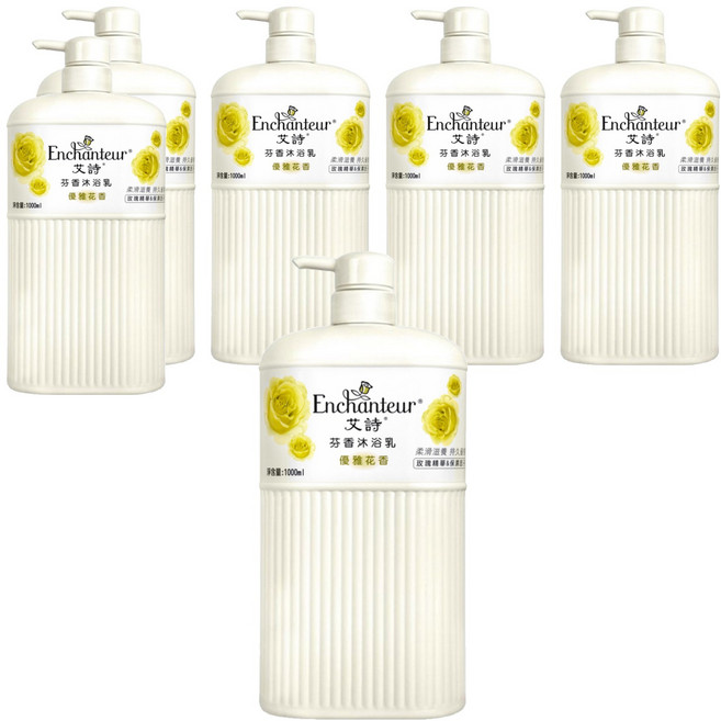 Enchanteur 艾詩 芬香沐浴乳 優雅花香, 1L, 6瓶