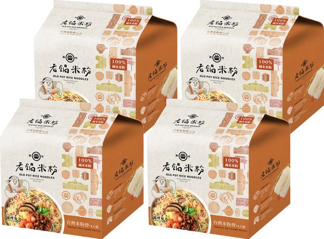 老鍋米粉 台灣米粉炒風味, 70g, 4包, 4袋