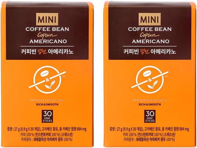The Coffee Bean Captain美式即溶咖啡, 900mg, 30入, 2盒