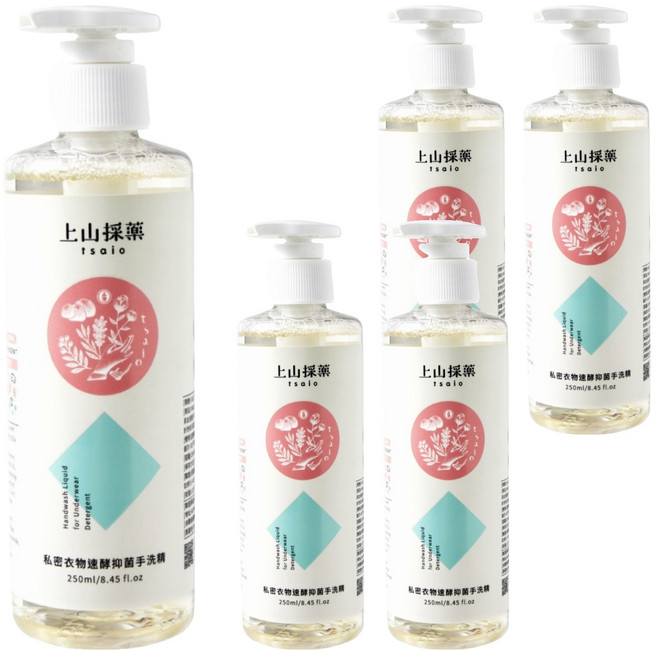 tsaio 上山採藥 私密衣物速酵抑菌手洗精, 250ml, 5個
