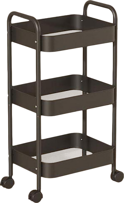 葉子小舖 網籃置物推車 三層, 3層, 升級黑