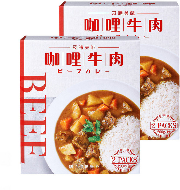 味王 咖哩牛肉調理包 2包入, 400g, 2盒