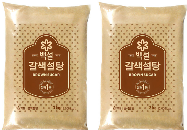 백설 갈색설탕, 3kg, 2개
