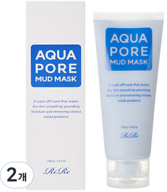 RiRe 水漾毛孔泥膜 100g, 2個, 1入