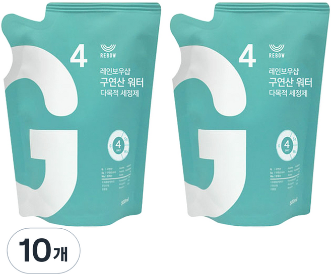 레인보우샵 구연산 워터 다목적세정제 리필, 500ml, 10개