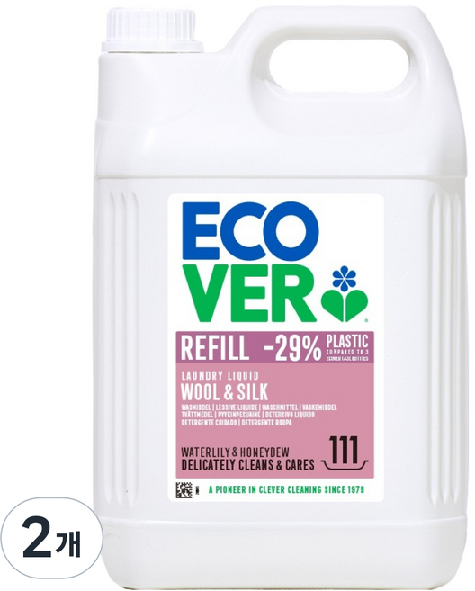 에코버 울 세탁 세제 수련 & 허니듀 본품, 5L, 2개