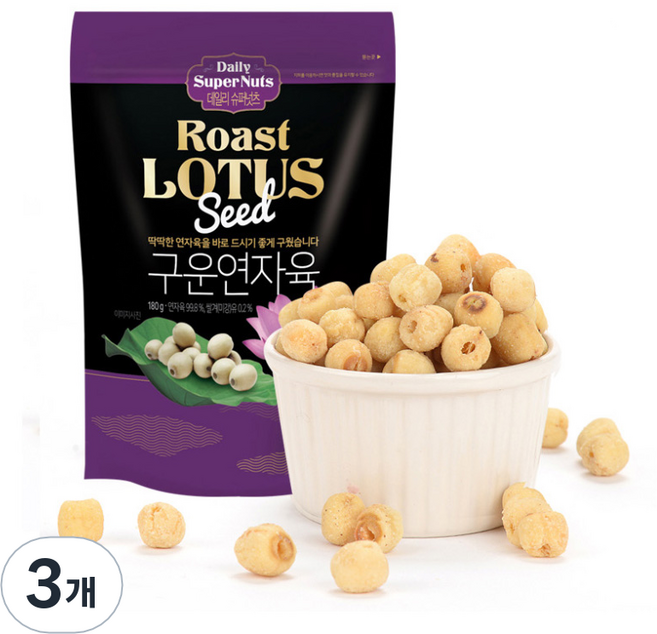 넛츠데이 구운연자육, 180g, 3개