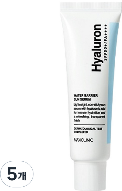 MAXCLINIC 玻尿酸水潤屏障防曬精華 SPF50+ PA++++, 5條, 40ml