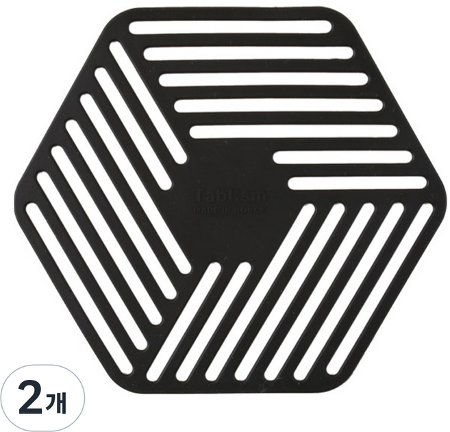 테이블리즘 실리콘 인덕션 보호 매트, 블랙, 2개