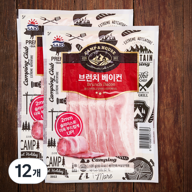 사조대림 브런치 베이컨, 120g, 12개