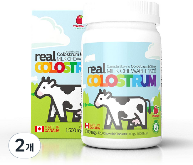 리얼리프 리얼초유 츄어블 1500, 120정, 2개