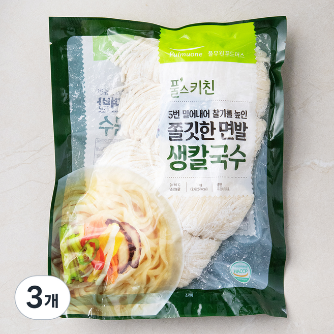 풀무원 풀스키친 생칼국수, 1kg, 3개