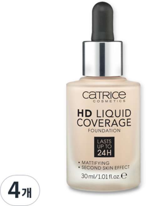 캐트리스 HD 리퀴드 커버리지 파운데이션 30ml, 010호 라이트베이지, 4개