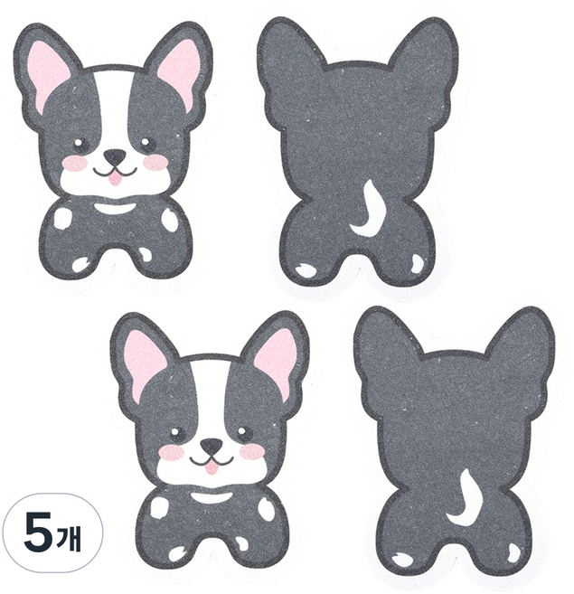 써니엔조이 제로웨이스트 식물성 셀룰로오스 생분해 압축수세미 프렌치불독, 4개입, 5개