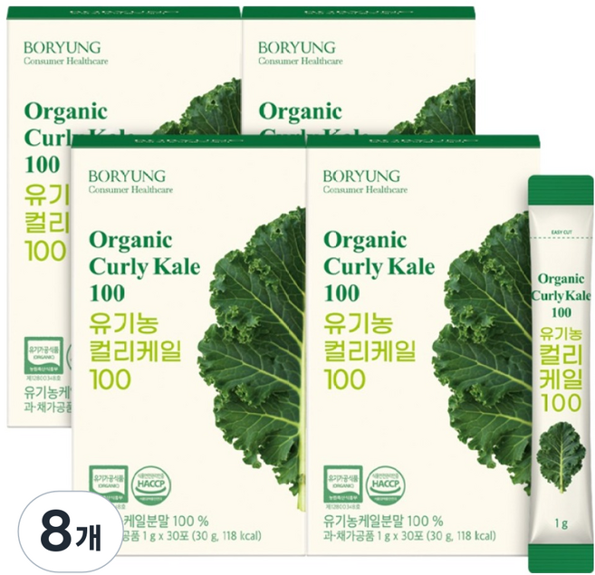 Boryung 有機羽衣甘藍100粉末 30入, 8個, 30g