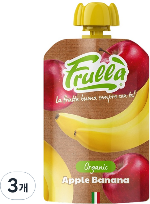 푸루라 이태리 100% 유기농 생과일 퓨레 사과 바나나, 100g, 3개, 혼합맛(사과/바나나)