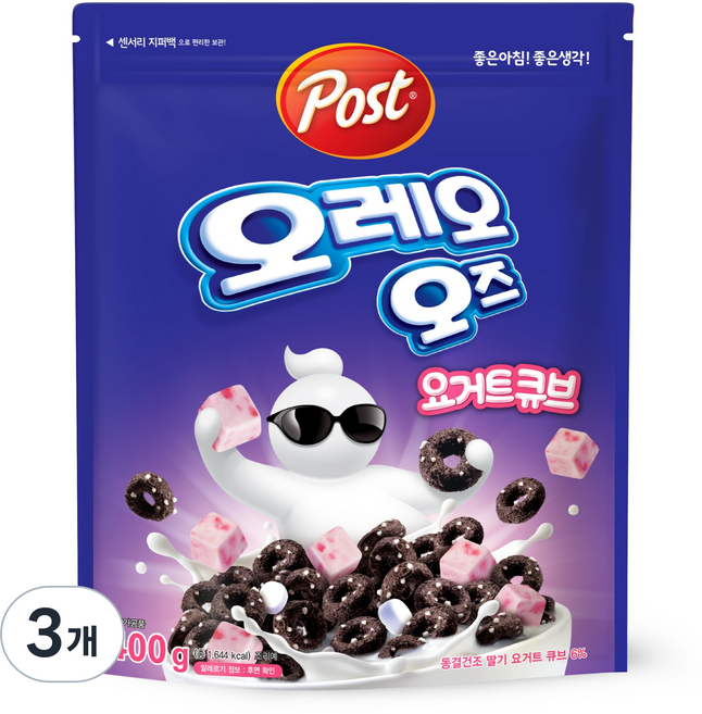 포스트 오레오오즈 요거트큐브 시리얼, 3개, 400g
