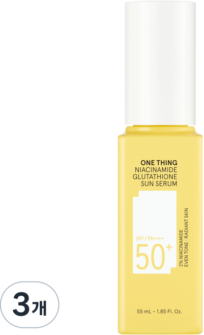 ONE THING 菸鹼醯胺穀胱甘肽防曬精華 SPF50+ PA++++, 3個, 55ml