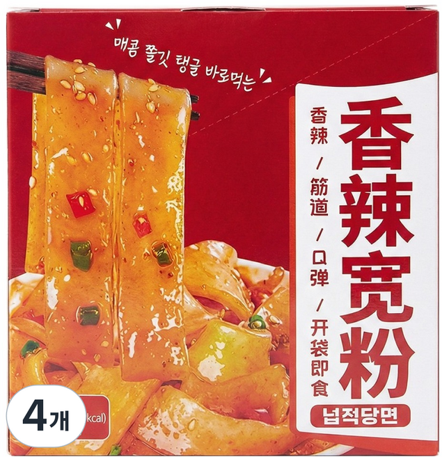 대콴펀 즉석 바로먹는 향라맛 넙적당면 20p, 600g, 4개