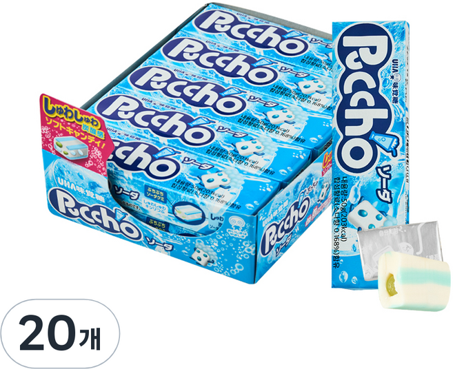 푸쵸 스틱 캔디 소다향, 50g, 20개